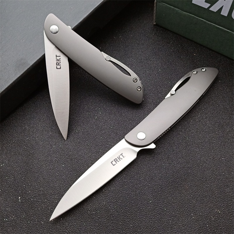 CRKT CRKT-K240XXP Gentleman's Folding Knife 3.23" 8Cr13mov Satin Plain Blade, Stainless steel Handles