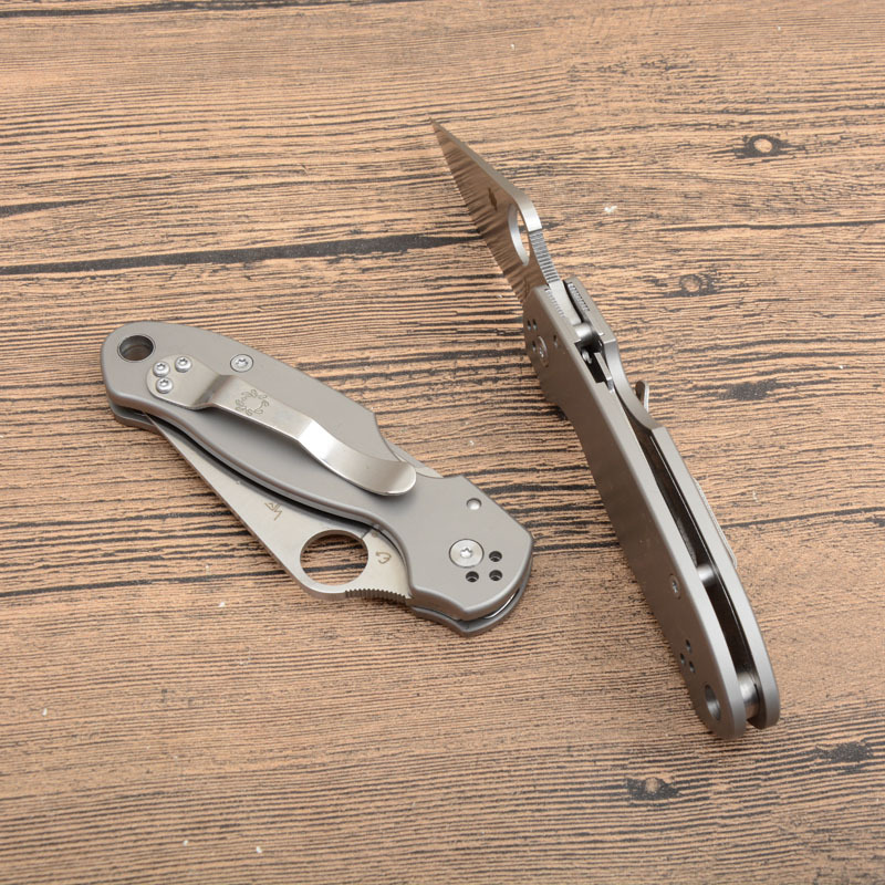 Spy Paramilitary 2 Folding Knife 2.91" CPM-S30V Satin Plain Blade, TC4 Handles - C81GP2