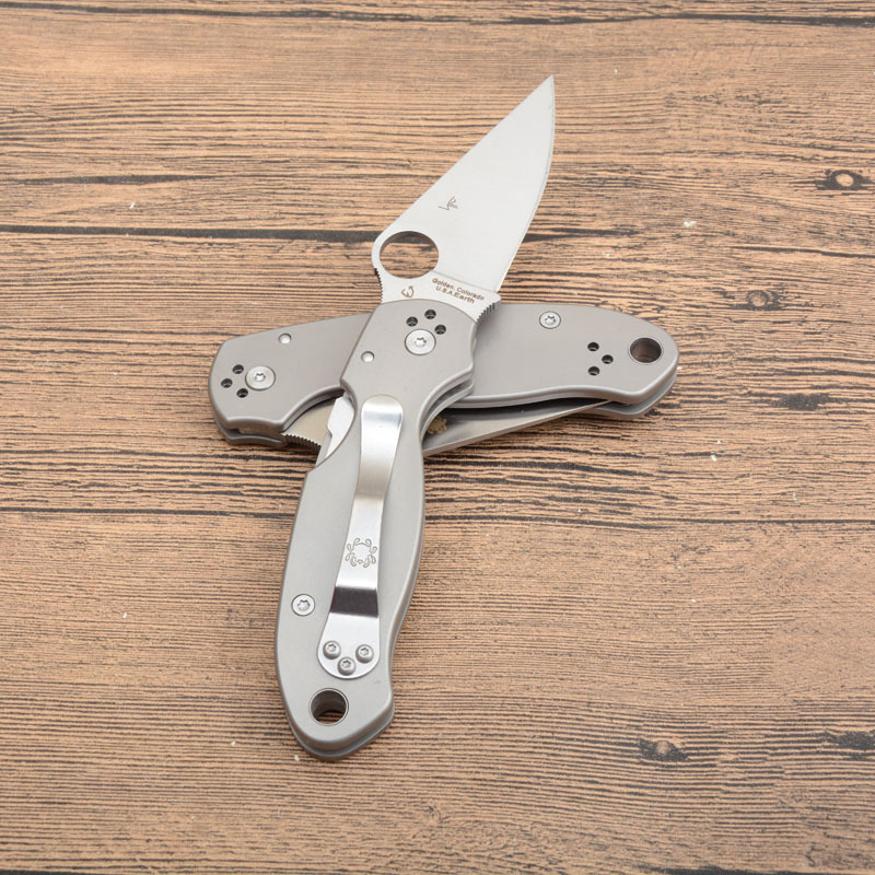 Spy Paramilitary 2 Folding Knife 2.91" CPM-S30V Satin Plain Blade, TC4 Handles - C81GP2