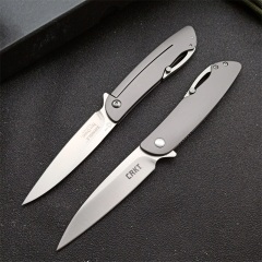 CRKT CRKT-K240XXP Gentleman's Folding Knife 3.23" 8Cr13mov Satin Plain Blade, Stainless steel Handles