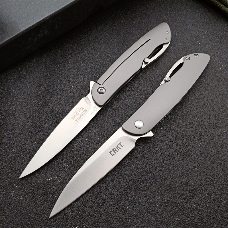 CRKT CRKT-K240XXP Gentleman's Folding Knife 3.23" 8Cr13mov Satin Plain Blade, Stainless steel Handles