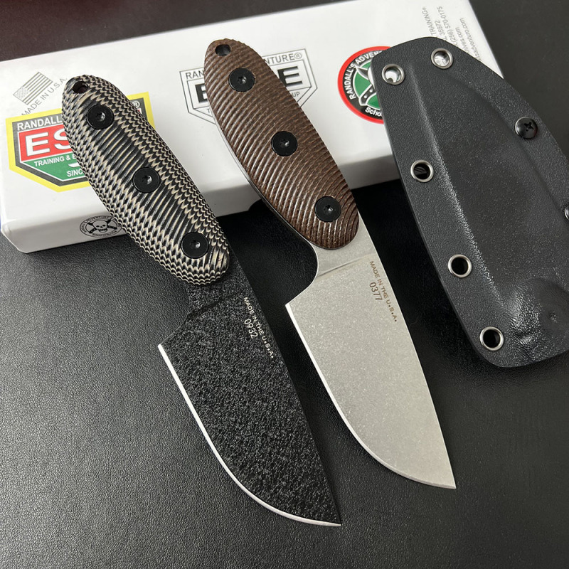 ESEE Knives Sencillo Fixed Blade Knife 3.54" 1095 Steel Drop Point Blade, 3D Machined Micarta Handles