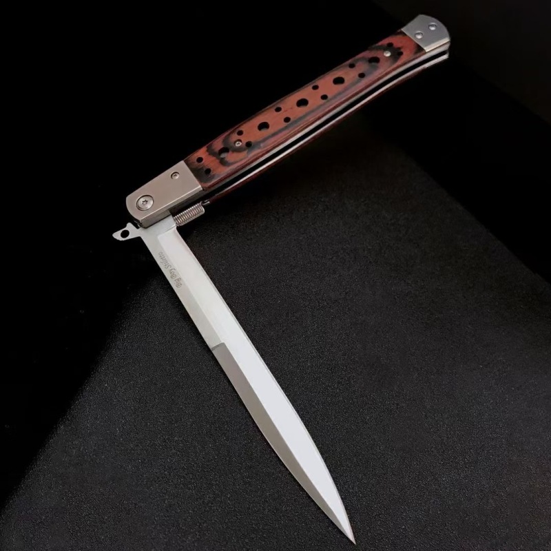 Swordfish XXL Ti-Lite Flipper Knife 5.75" 440c Plain Satin Blade, Redwood Handles