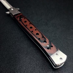 Swordfish XXL Ti-Lite Flipper Knife 5.75" 440c Plain Satin Blade, Redwood Handles