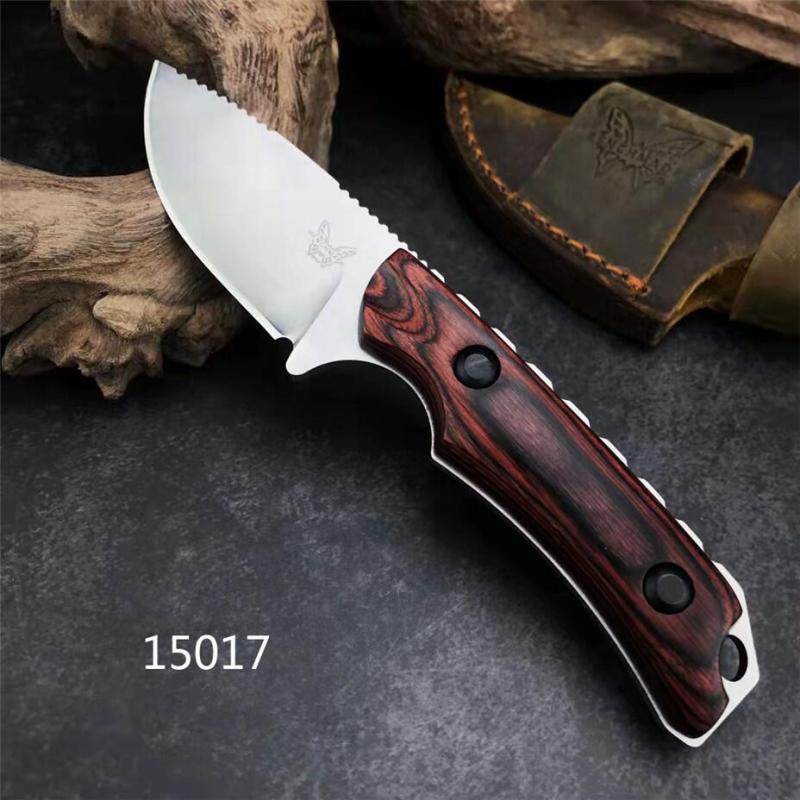 Benchmade Hunt Mountain Fixed Blade Knife 4.13" S30V Drop Point, Stabilized Wood Handles  - 15002
