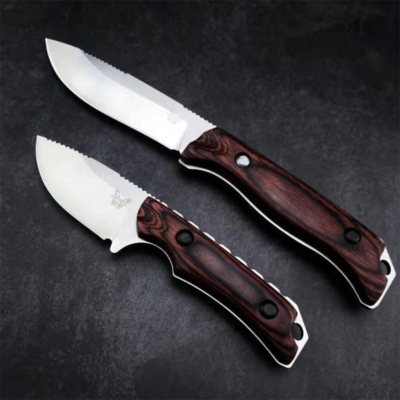 Benchmade Hunt Mountain Fixed Blade Knife 4.13" S30V Drop Point, Stabilized Wood Handles  - 15002