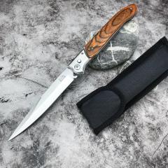 Russia Auto Flipper Folding Knife 5.12" 420 Steel Plain Satin Blade, Resin/wood Handles