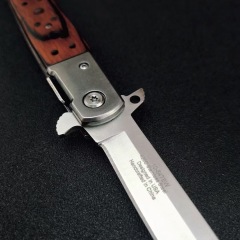 Swordfish XXL Ti-Lite Flipper Knife 5.75" 440c Plain Satin Blade, Redwood Handles