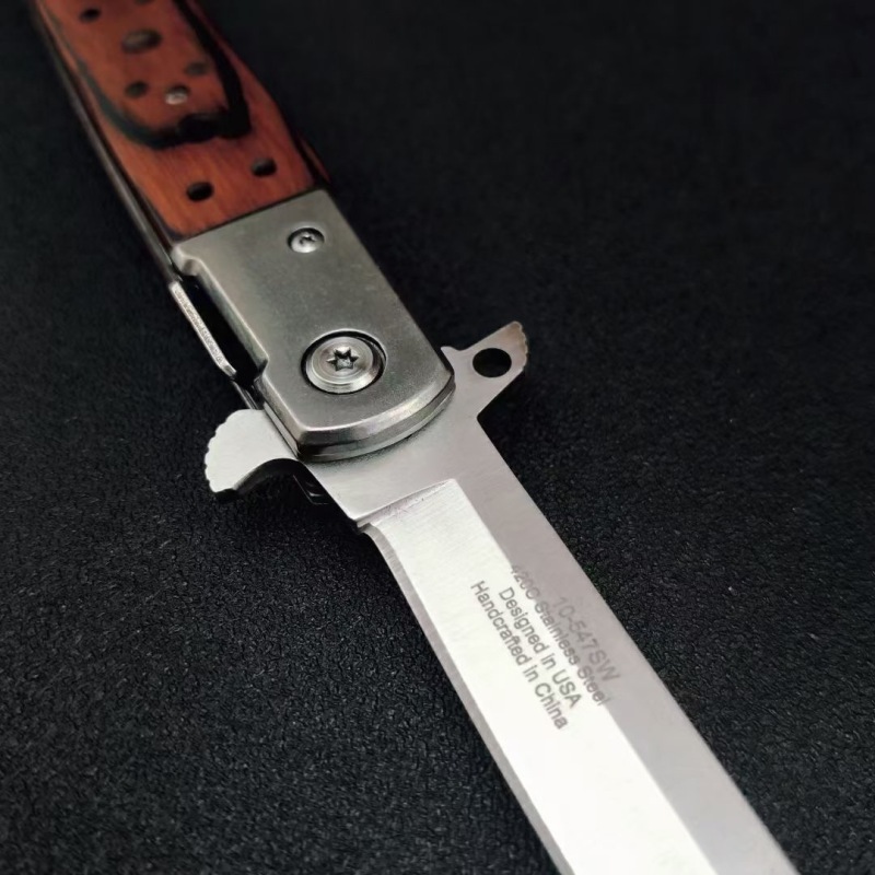 Swordfish XXL Ti-Lite Flipper Knife 5.75" 440c Plain Satin Blade, Redwood Handles