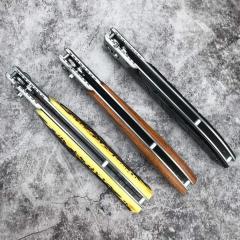 Russia Auto Flipper Folding Knife 5.12" 420 Steel Plain Satin Blade, Resin/wood Handles