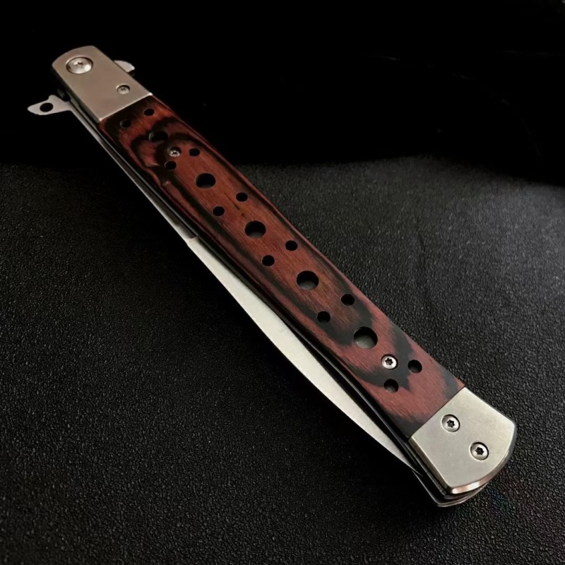 Swordfish XXL Ti-Lite Flipper Knife 5.75" 440c Plain Satin Blade, Redwood Handles