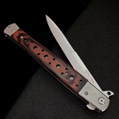 Swordfish XXL Ti-Lite Flipper Knife 5.75" 440c Plain Satin Blade, Redwood Handles