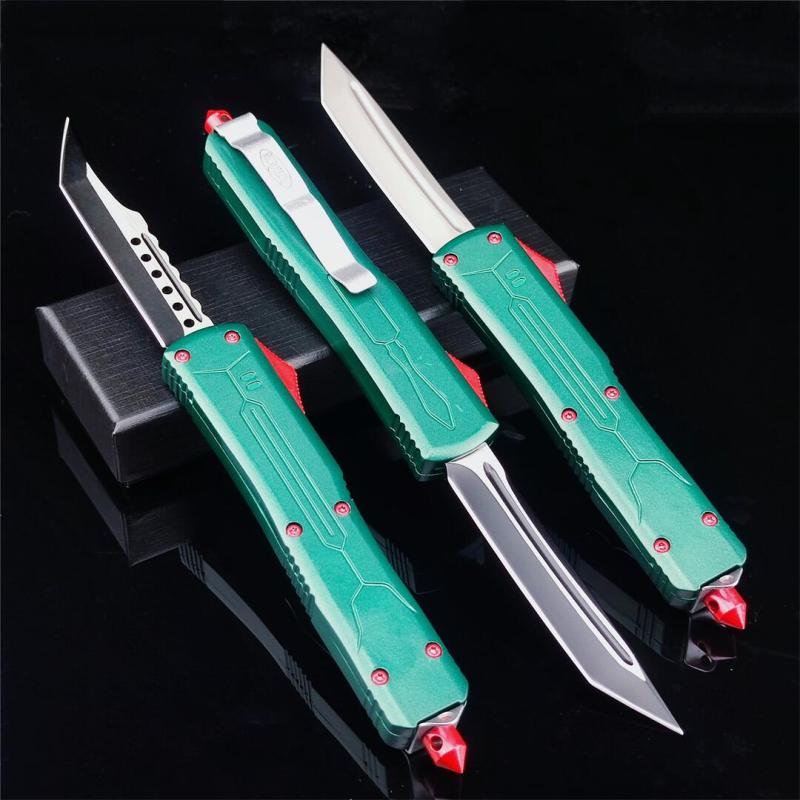 Microtech Bounty Hunter AUTO OTF Knife 3.19" 440C Point Plain Blade, Zinc Aluminum Alloy Handles