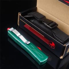 Microtech Bounty Hunter AUTO OTF Knife 3.19" 440C Point Plain Blade, Zinc Aluminum Alloy Handles