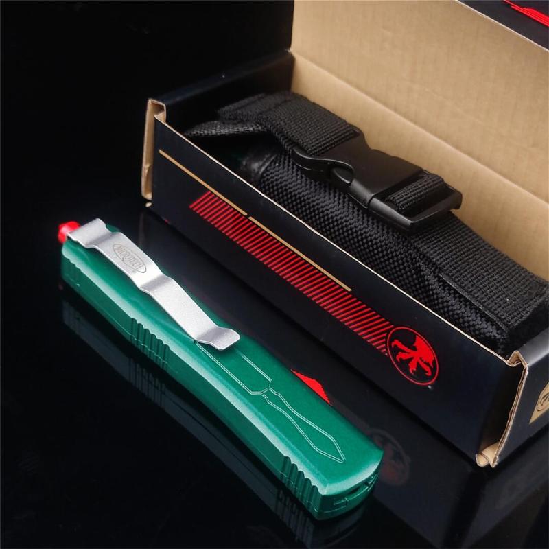 Microtech Bounty Hunter AUTO OTF Knife 3.19" 440C Point Plain Blade, Zinc Aluminum Alloy Handles