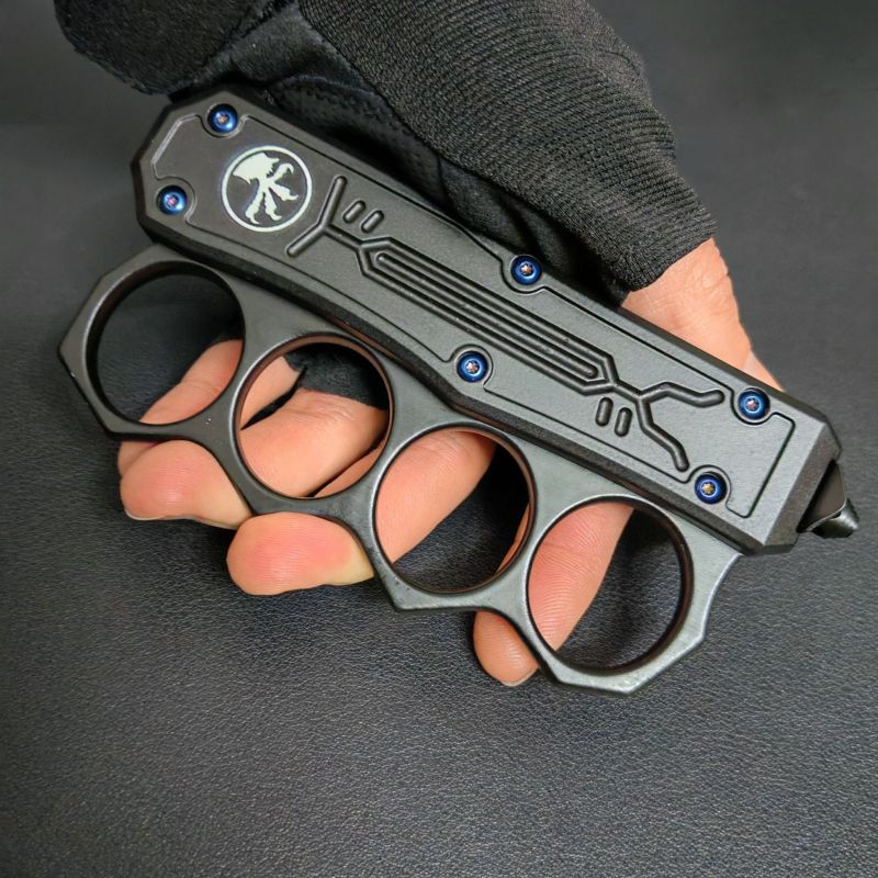 Microtech Boxing Knuckles OTF AUTO Knife 3.54" 440C Plain Blade, Zinc Aluminum Alloy Handles