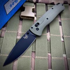 Benchmade 535BK-07 Bugout AXIS Folding Knife 3.15" M390 Black DLC Plain Blade, Burnt Brass Aluminum Handles