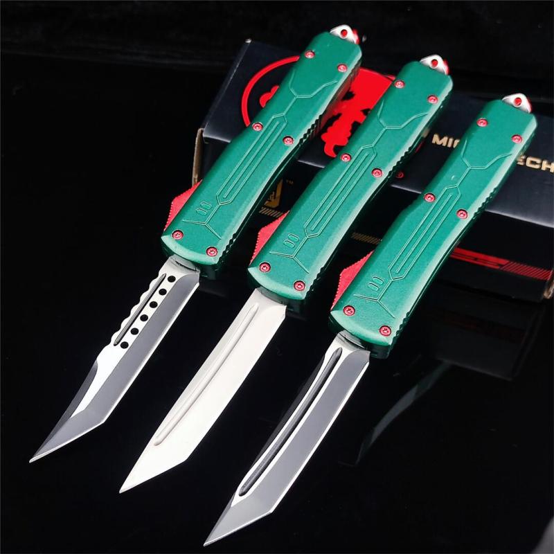 Microtech Bounty Hunter AUTO OTF Knife 3.19" 440C Point Plain Blade, Zinc Aluminum Alloy Handles