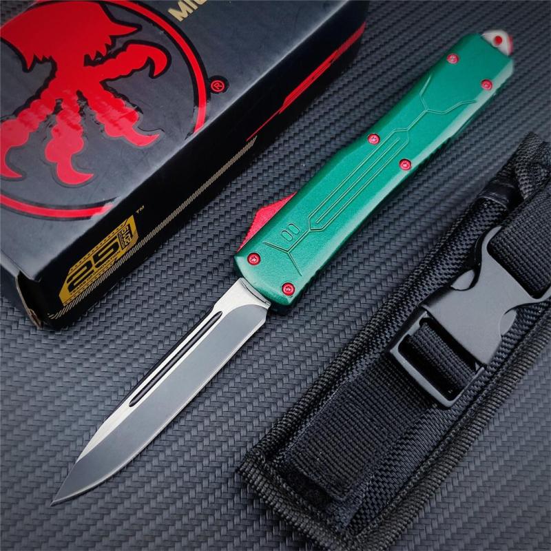 Microtech Bounty Hunter AUTO OTF Knife 3.19" 440C Point Plain Blade, Zinc Aluminum Alloy Handles