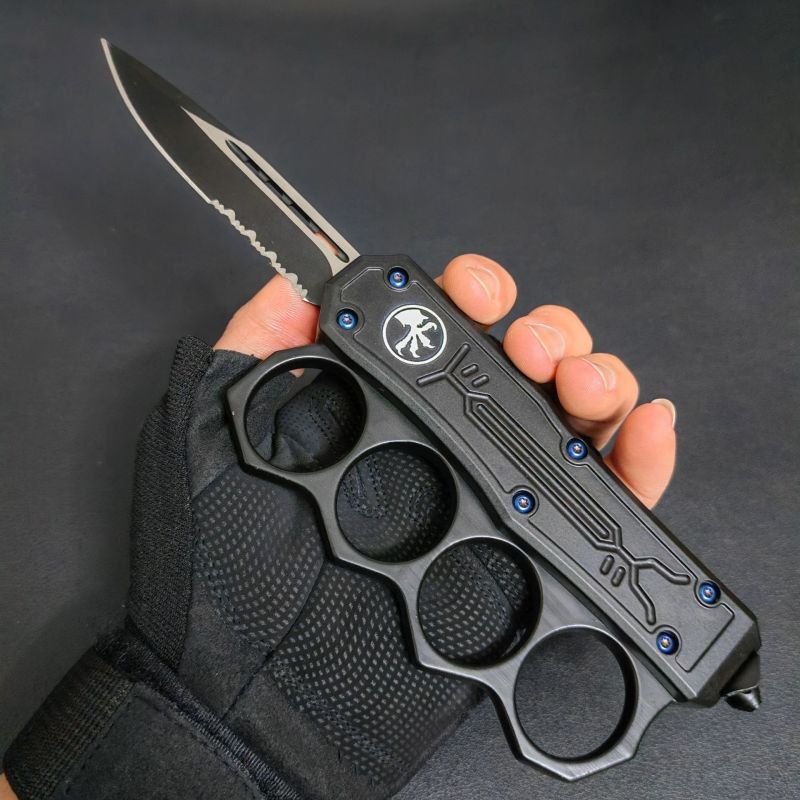 Microtech Boxing Knuckles OTF AUTO Knife 3.54" 440C Plain Blade, Zinc Aluminum Alloy Handles