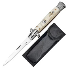 Italy AKC 9'' Godfather Stiletto Mafia OTF AUTO Knife 3.15" 440c Steel Blade, Acrylic Handles