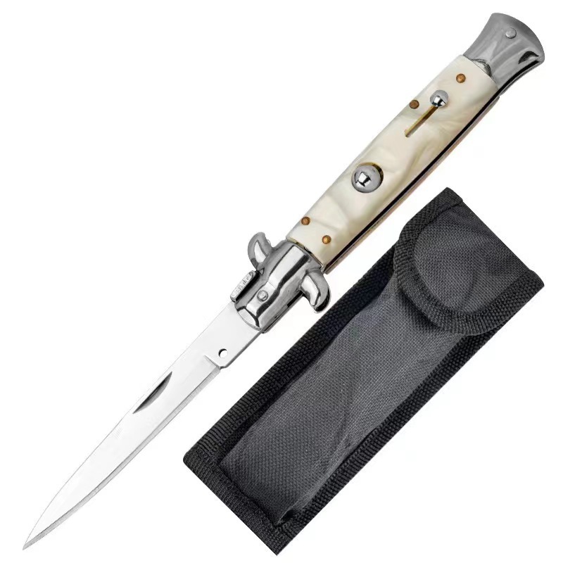 Italy AKC 9'' Godfather Stiletto Mafia OTF AUTO Knife 3.15" 440c Steel Blade, Acrylic Handles