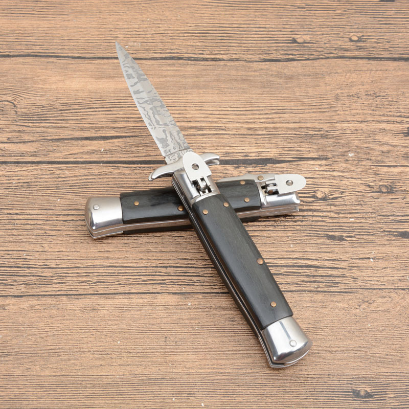 Italy AKC 8'' Godfather Stiletto Mafia OTF AUTO Knife 3.15" 440c Steel Blade, Acrylic Handles
