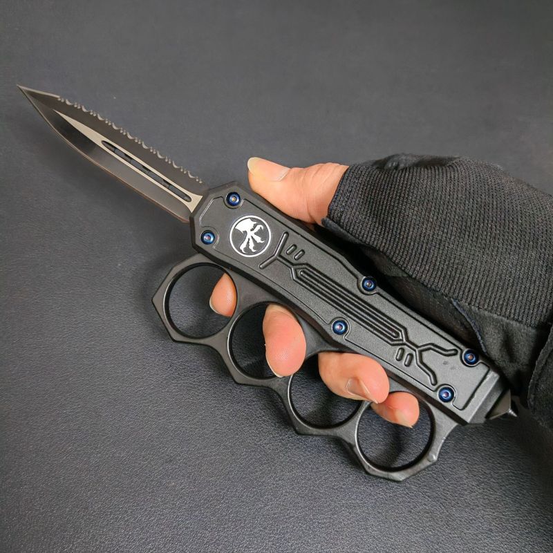 Microtech Boxing Knuckles OTF AUTO Knife 3.54" 440C Plain Blade, Zinc Aluminum Alloy Handles
