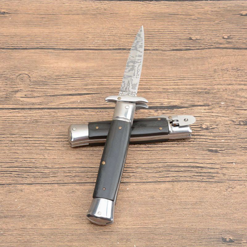Italy AKC 8'' Godfather Stiletto Mafia OTF AUTO Knife 3.15" 440c Steel Blade, Acrylic Handles