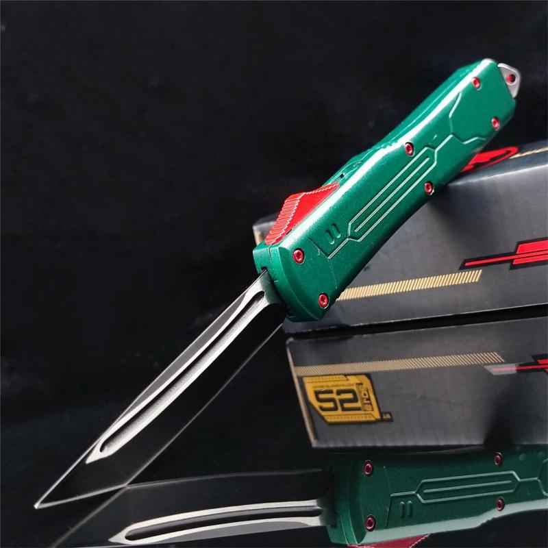 Microtech Bounty Hunter AUTO OTF Knife 3.19" 440C Point Plain Blade, Zinc Aluminum Alloy Handles