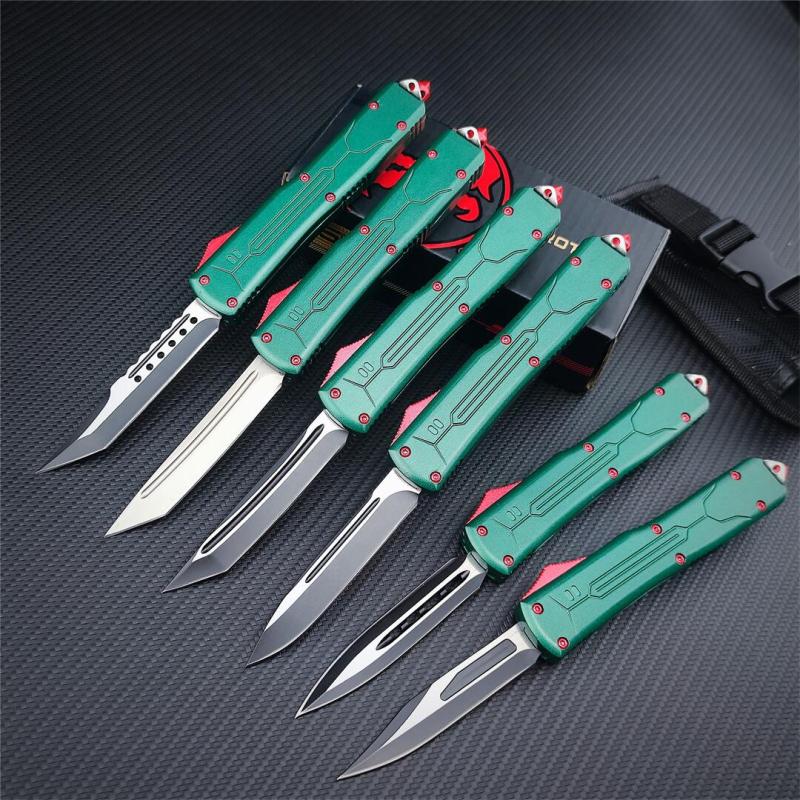 Microtech Bounty Hunter AUTO OTF Knife 3.19" 440C Point Plain Blade, Zinc Aluminum Alloy Handles