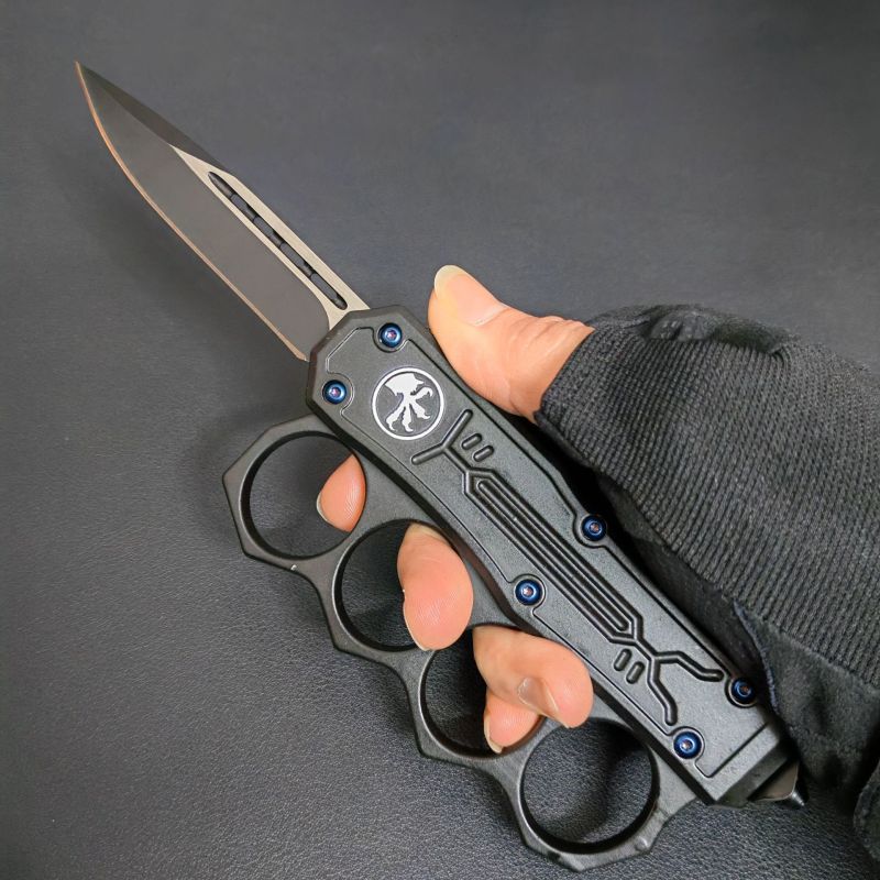 Microtech Boxing Knuckles OTF AUTO Knife 3.54" 440C Plain Blade, Zinc Aluminum Alloy Handles
