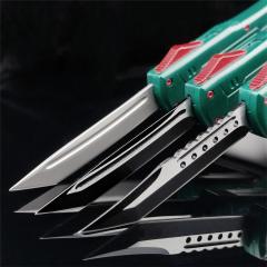 Microtech Bounty Hunter AUTO OTF Knife 3.19" 440C Point Plain Blade, Zinc Aluminum Alloy Handles