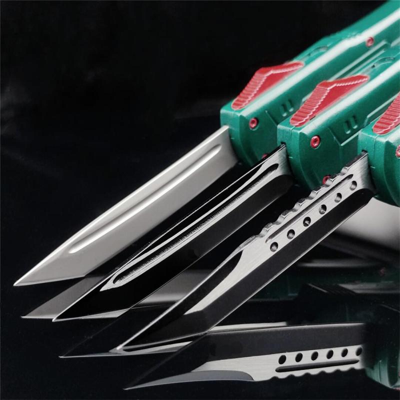 Microtech Bounty Hunter AUTO OTF Knife 3.19" 440C Point Plain Blade, Zinc Aluminum Alloy Handles