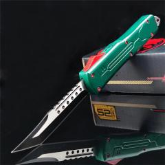 Microtech Bounty Hunter AUTO OTF Knife 3.19" 440C Point Plain Blade, Zinc Aluminum Alloy Handles