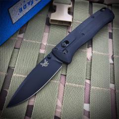 Benchmade 535BK-07 Bugout AXIS Folding Knife 3.15" M390 Black DLC Plain Blade, Burnt Brass Aluminum Handles