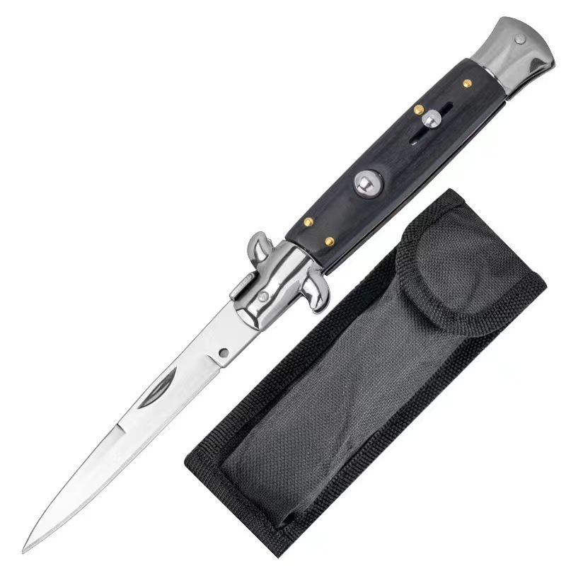 Italy AKC 9'' Godfather Stiletto Mafia OTF AUTO Knife 3.15" 440c Steel Blade, Acrylic Handles