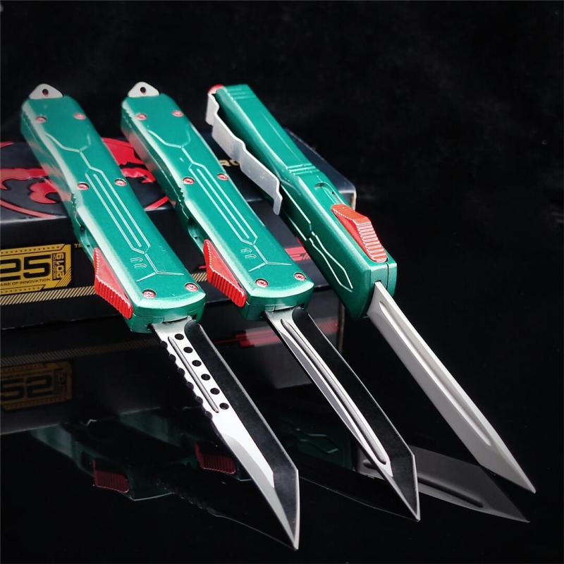 Microtech Bounty Hunter AUTO OTF Knife 3.19" 440C Point Plain Blade, Zinc Aluminum Alloy Handles