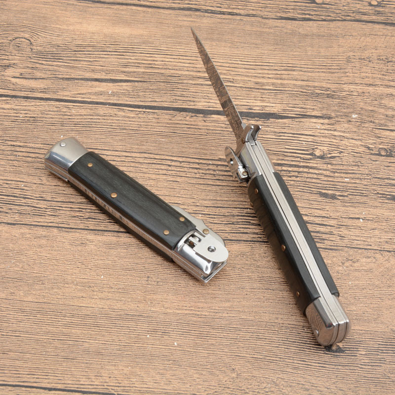Italy AKC 8'' Godfather Stiletto Mafia OTF AUTO Knife 3.15" 440c Steel Blade, Acrylic Handles