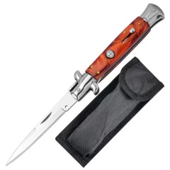 Italy AKC 9'' Godfather Stiletto Mafia OTF AUTO Knife 3.15" 440c Steel Blade, Acrylic Handles