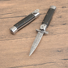 Italy AKC 8'' Godfather Stiletto Mafia OTF AUTO Knife 3.15" 440c Steel Blade, Acrylic Handles
