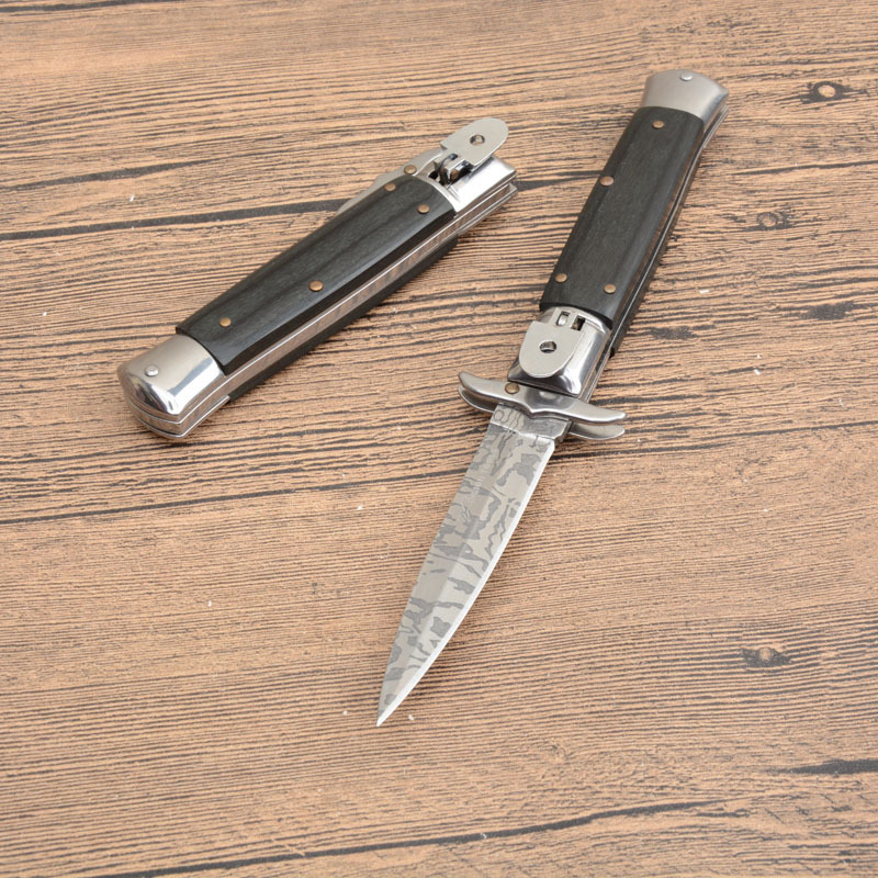 Italy AKC 8'' Godfather Stiletto Mafia OTF AUTO Knife 3.15" 440c Steel Blade, Acrylic Handles