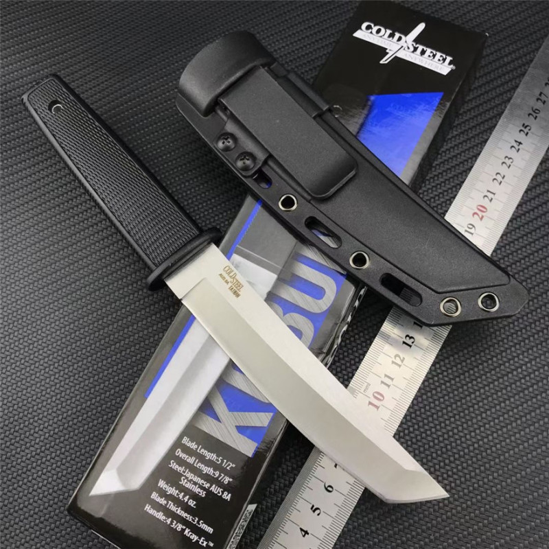 Cold Steel 17T Kobun Boot Knife Fixed 4.72" AUS-8A Tanto Plain Blade, Kray-Ex Handles