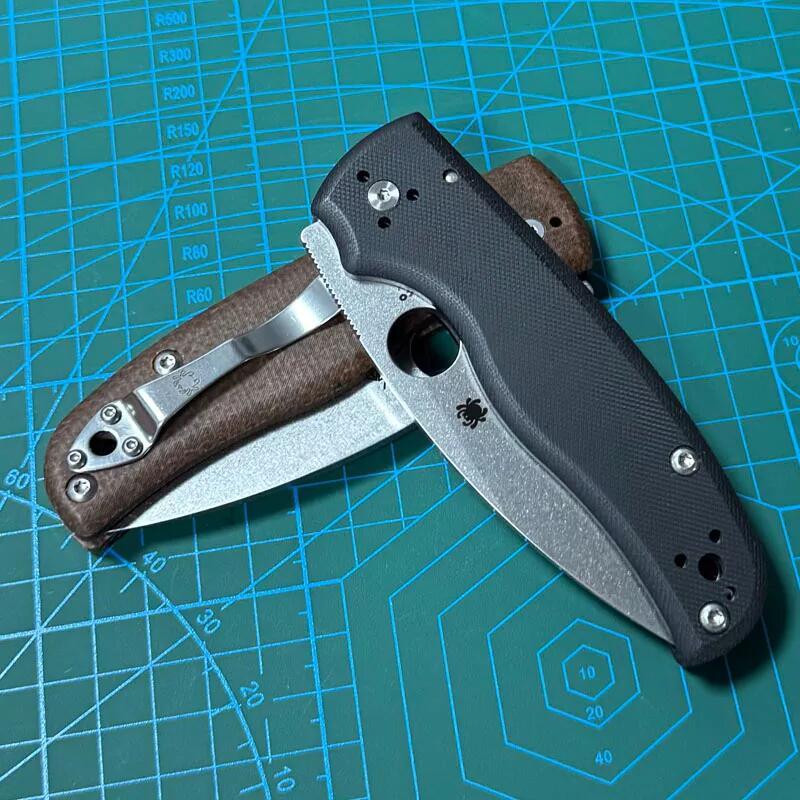 Spy Shaman Folding Knife 3.46" S30V Stonewashed Serrated Blade, Matte G10 Handles, Compression Lock - C229GP