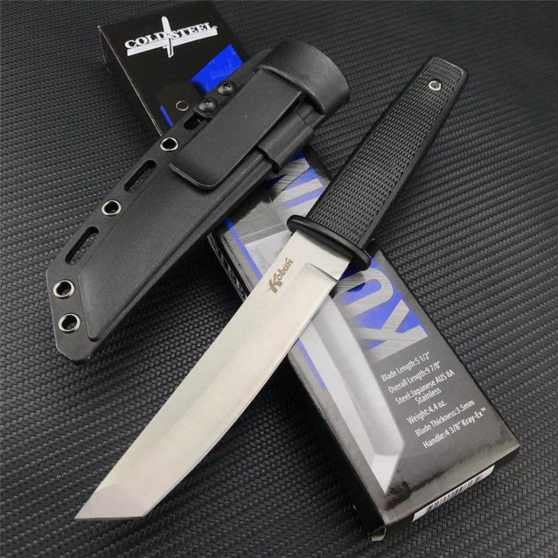 Cold Steel 17T Kobun Boot Knife Fixed 4.72" AUS-8A Tanto Plain Blade, Kray-Ex Handles