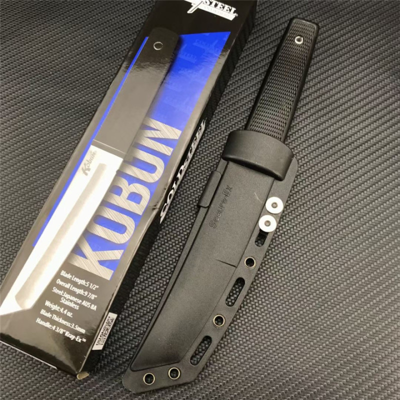 Cold Steel 17T Kobun Boot Knife Fixed 4.72" AUS-8A Tanto Plain Blade, Kray-Ex Handles