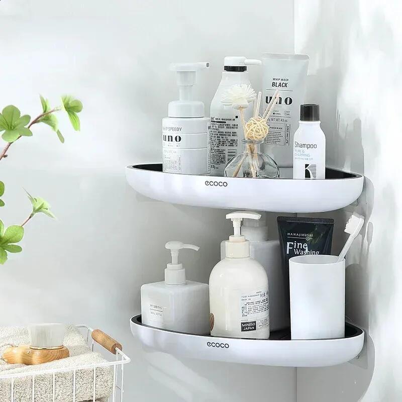Corner bathroom organizer shelf shampoo cosmetics storage rack wall mounted kitchen household items bathroom accessories