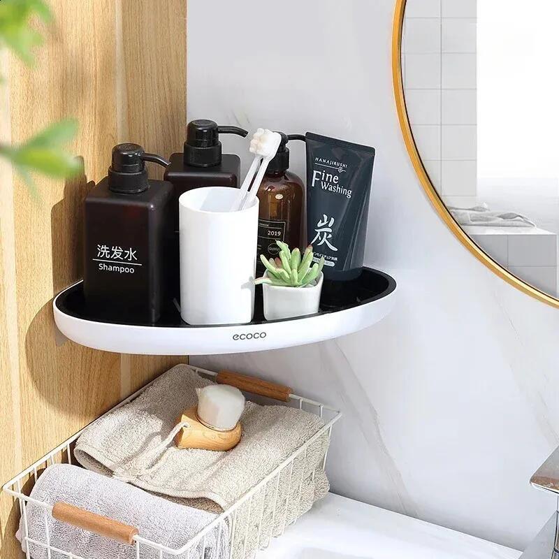 Corner bathroom organizer shelf shampoo cosmetics storage rack wall mounted kitchen household items bathroom accessories