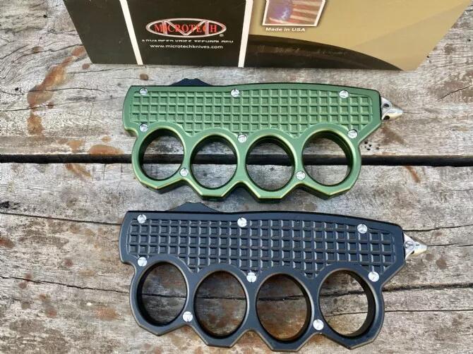 Microtech Boxing OTF AUTO Knife 3.74" D2 Plain Blade, Aluminum Alloy Handles