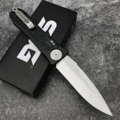 SOG Fielder Auto Folding Knife 3.15" D2 Satin Blade, Black Aluminum alloy Handles